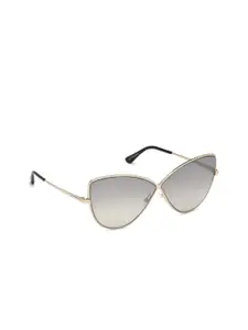 Tom Ford Women Grey Lens & Gold-Toned Butterfly Sunglasses - FT0569 65 28C-Rose