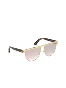 Tom Ford Women Pink Lens & Gold-Toned Browline Sunglasses - FT0570 60 28Z-Rose