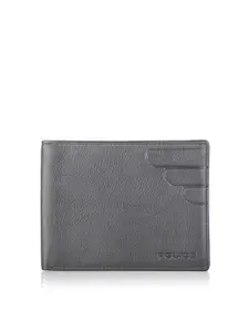 Police Men Grey Leather Two Fold Wallet