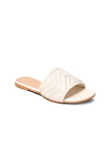 GNIST Women White Open Toe Flats with Bows