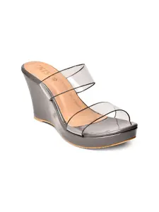 GNIST Grey Wedge Sandals