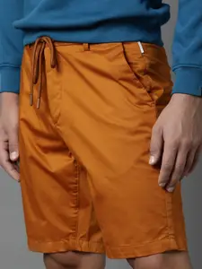 RARE RABBIT Men Orange Slim Fit Regular Shorts