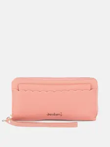 DressBerry Women Pink PU Zip Around Wallet