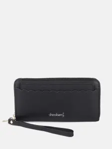 DressBerry Women Black PU Zip Around Wallet