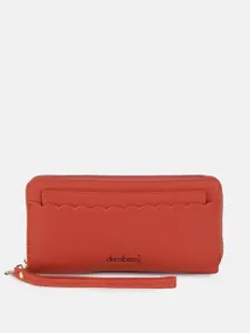 DressBerry Women Red PU Zip Around Wallet
