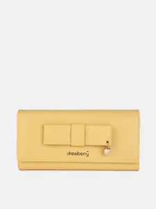 DressBerry Women Yellow PU Three Fold Wallet