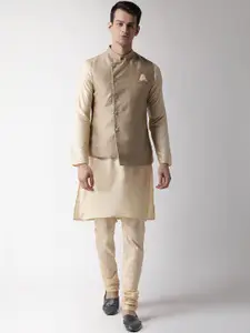 KISAH Men Beige Regular Kurta with Pyjamas