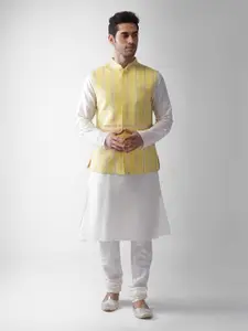 KISAH Men Yellow Regular Kurta with Pyjamas
