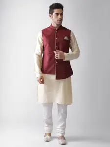 KISAH Mandarin Collar Regular Kurtab with Churidar & Jacket