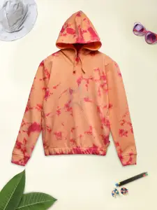 Lil Tomatoes Girls Peach-Coloured Printed Sweatshirt