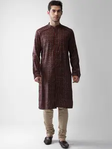 KISAH Men Brown Regular Kurta with Pyjamas