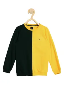 Allen Solly Junior Boys Yellow & Black Colourblocked Sweatshirt