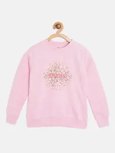 Sweet Dreams Girls Pink Floral & Typography Print Sweatshirt
