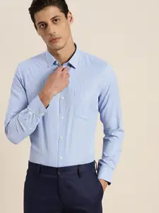 INVICTUS Men Blue & White Slim Fit Formal Shirt