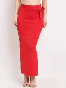 Sugathari Women Red Solid Saree Shapewear