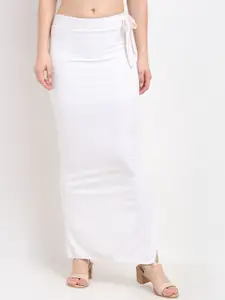 Sugathari Women White Solid Saree Shapewear