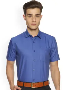 Jansons Men Blue Opaque Formal Shirt