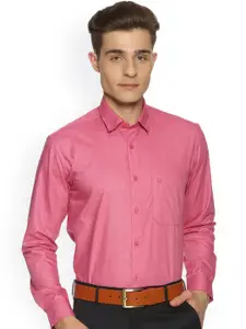 Jansons Men Pink Opaque Formal Shirt