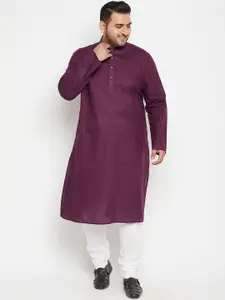 VASTRAMAY Men Purple Kurta with Pyjamas