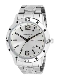 TIMESMITH Men Silver-Toned Dial & Bracelet Style Straps Analogue Watch TSC-022   ipd