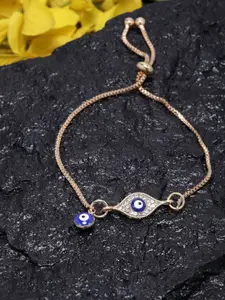 Ferosh Women Gold-Toned & Blue Charm Evil Eye Bracelet