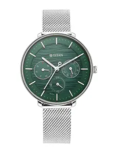 Titan Women Brass Dial & Stainless Steel Bracelet Style Straps Analogue Watch