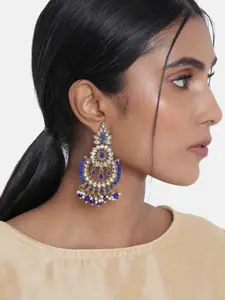 I Jewels Blue Contemporary Drop Earrings