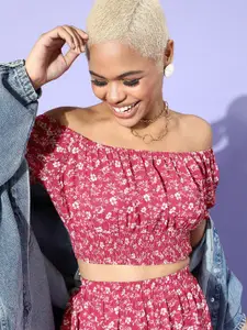 Berrylush Women Pretty Pink Floral Co-ords Dress