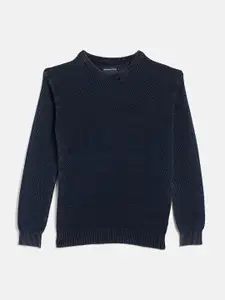 Crimsoune Club Boys Navy Blue Pure Cotton Pullover