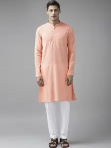 See Designs Men Peach-Coloured Cotton Kurta