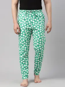 Bushirt Men Green Printed Pure Cotton Lounge Pants