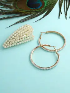 justpeachy Gold-Toned Contemporary Hoop Earrings with Clip