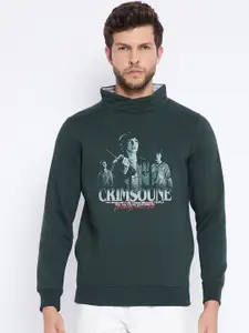 Crimsoune Club Men Green Printed Sweatshirt