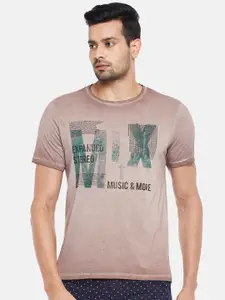 People Men Grey Pure Cotton Printed Pure Cotton T-shirt