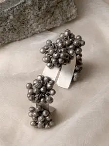 TEEJH Women Silver Toned Alloy Silver Plated Oxidised Bracelet