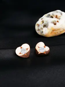 AMI Rose Gold & White Contemporary Studs Earrings