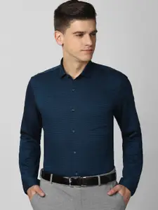 Peter England Men Navy Blue Slim Fit Opaque Printed Formal Shirt