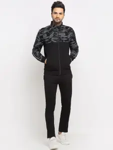 Wild West Black & Grey Camouflage Printed Tracksuit