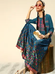 Juniper Tranquil Teal Embroidered Ready to Wear Lehenga Choli with Dupatta
