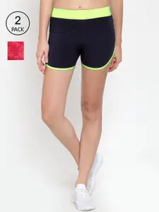 Boston Club Women Pack Of 2 Skinny Fit Training or Gym Sports Shorts