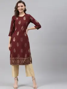 Rangriti Women Maroon Kurta