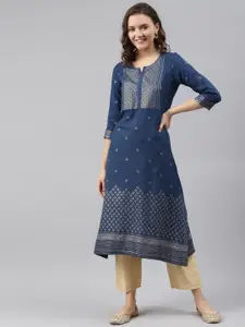 Rangriti Women Navy Blue Kurta