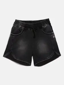Crimsoune Club Girls Black Denim Shorts