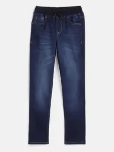 HERE&NOW Boys Navy Blue Regular Fit Clean Look Stretchable Jeans