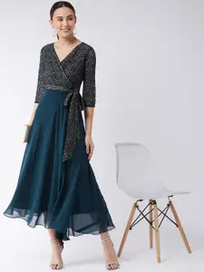 Miss Chase Georgette Lace Overlay Maxi Dress