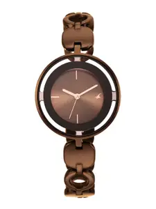 Fastrack Women Brown Bracelet Style Straps Analogue Watch 6237QM01