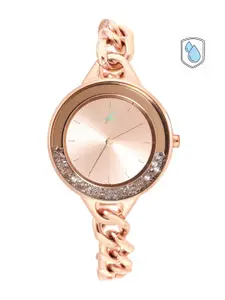 Fastrack Women Rose Gold-Toned Bracelet Style Straps Watch 68026WM01