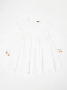 Fabindia Girls White Pure Cotton Dress