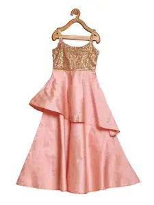 Ethnovog Pink Embellished Ethnic Maxi Dress