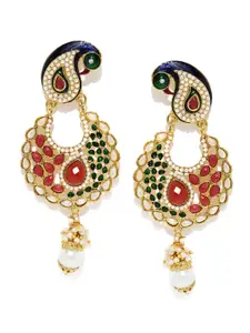 Sukkhi Gold-Plated Embellished Drop Earrings